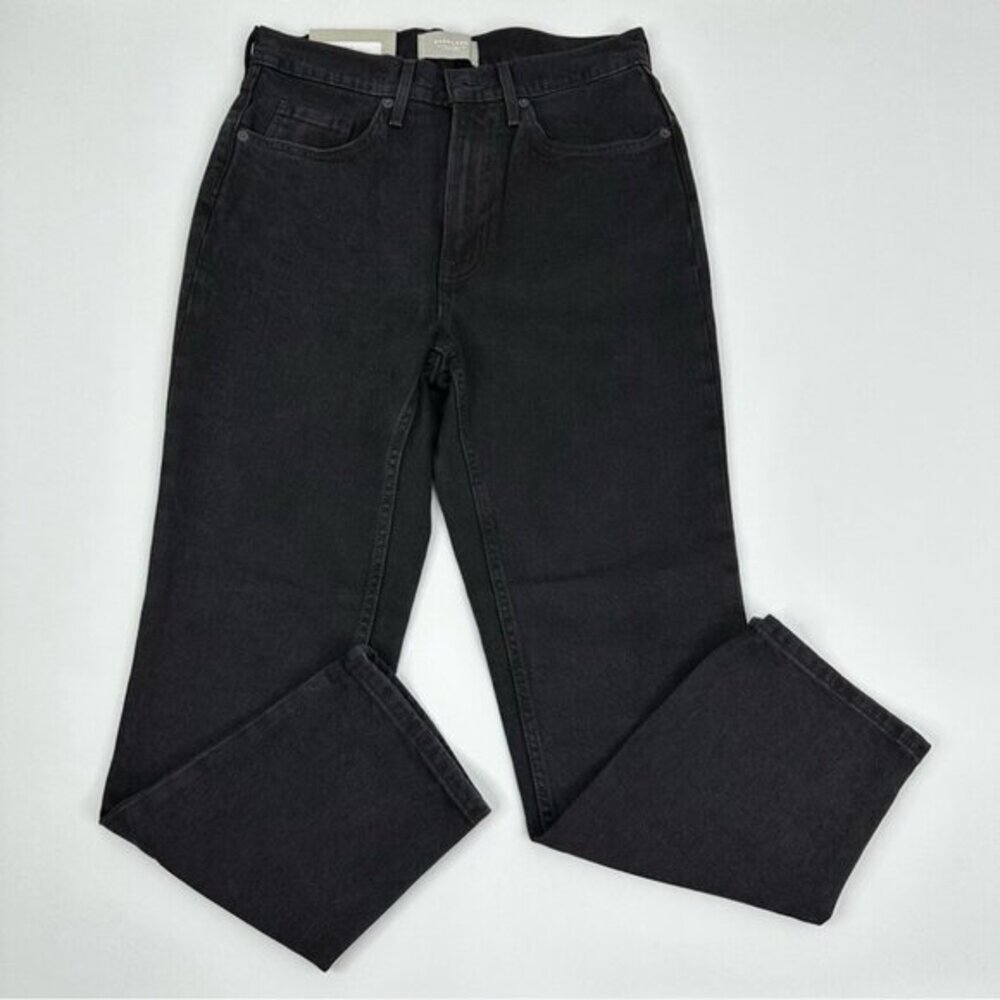Everlane The Original Cheeky Jean Coal Black High Rise Straight Crop Size 28 NEW